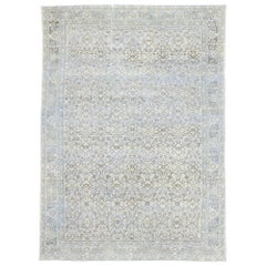 Distressed Retro Persian Mahal Rug with English Cotswold Country Cottage Style