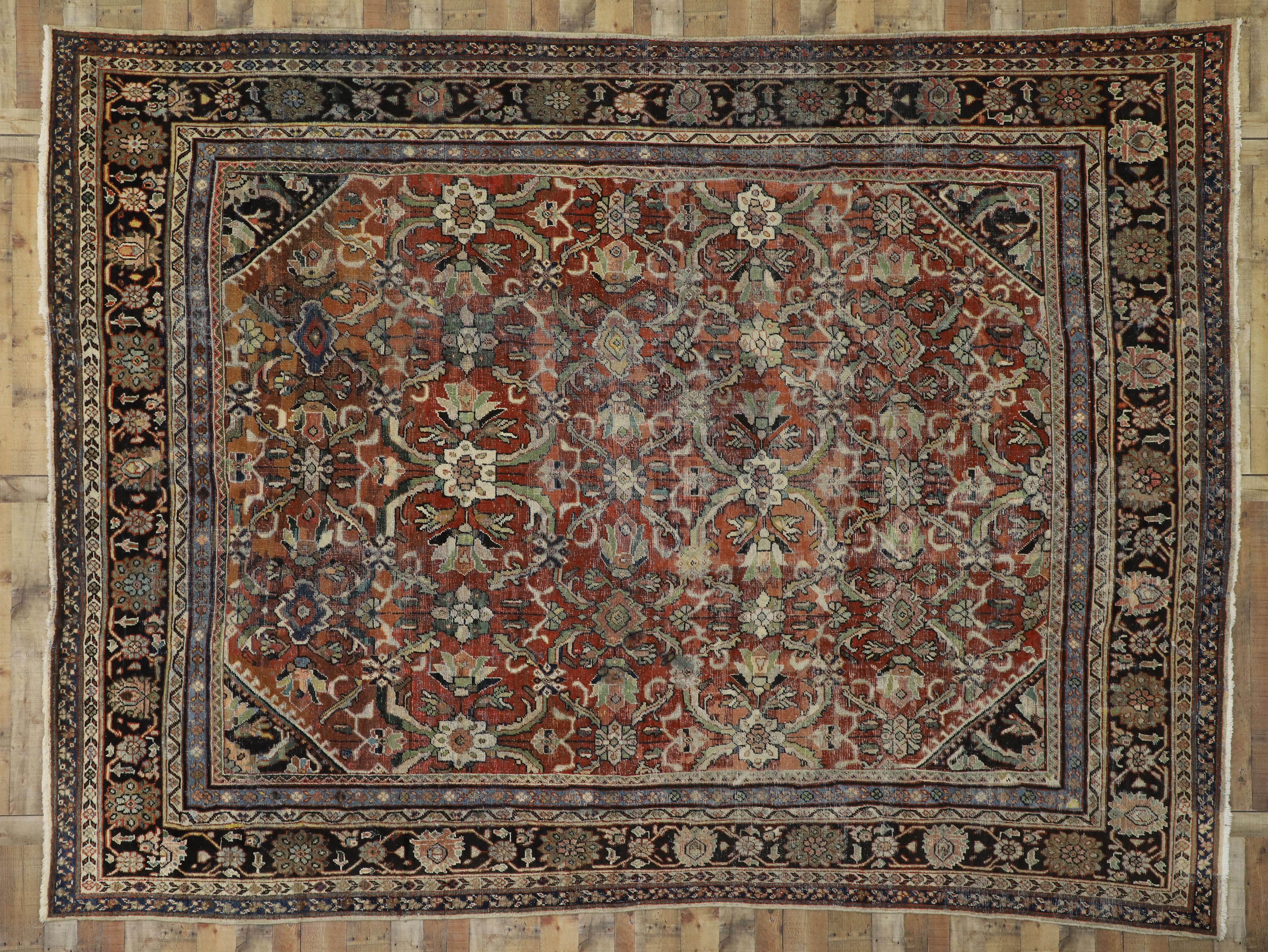 20th Century Vintage Persian Mahal Rug, Timeless Elegance Meets Relaxed Refinement For Sale