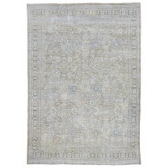 Distressed Retro Persian Mahal Rug with Rustic Hamptons Cottage Style
