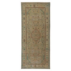 Tapis de couloir Malayer persan vintage vieilli en mauvais état