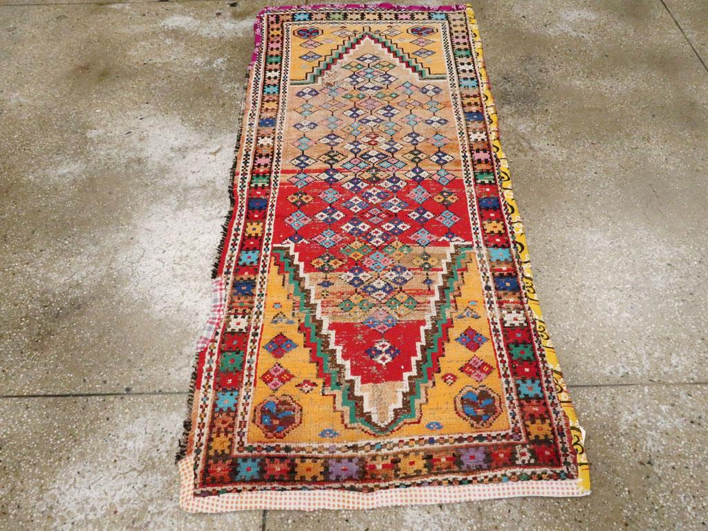 Hand-Knotted Distressed Vintage Persian Malayer Rug For Sale