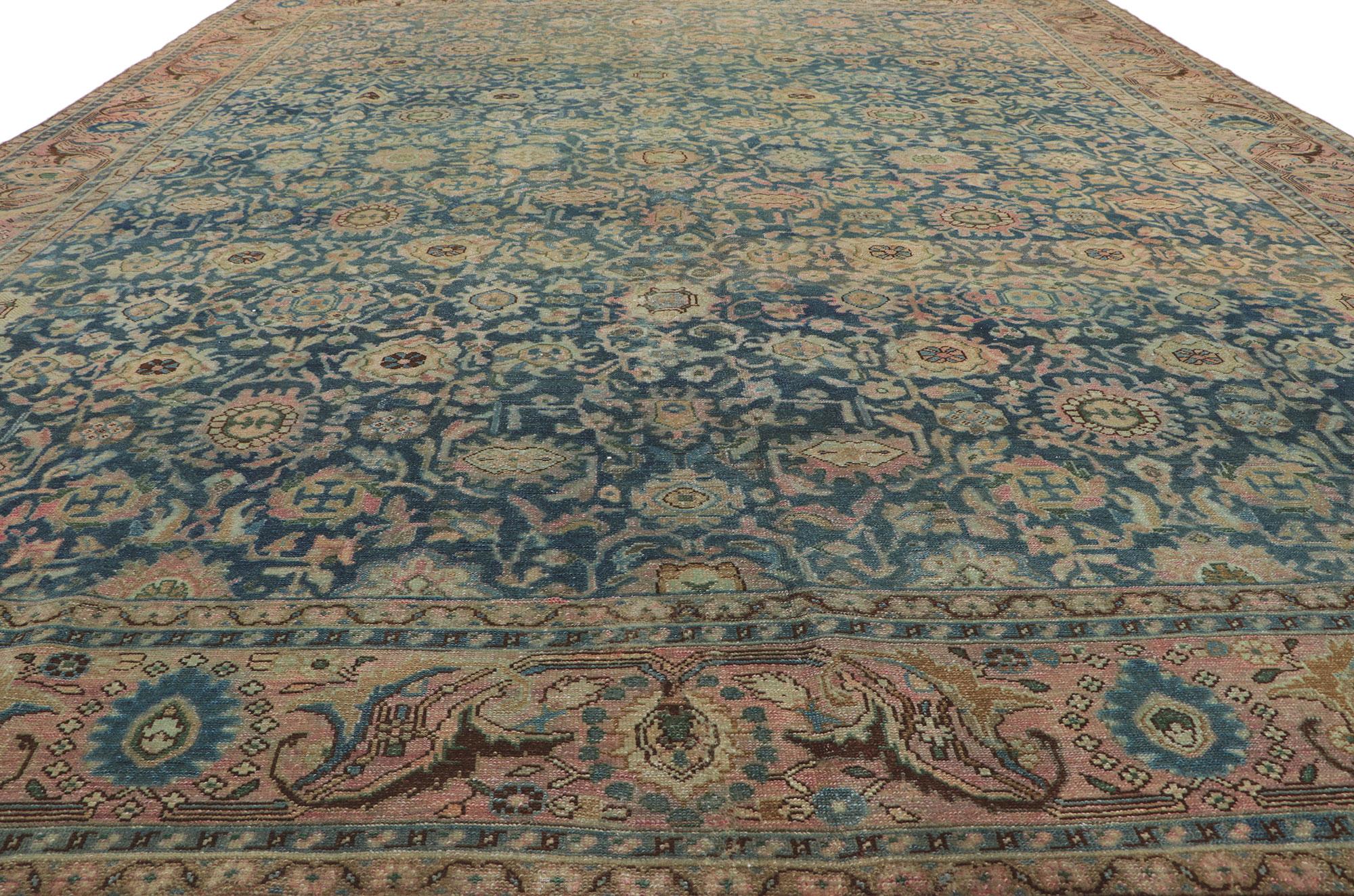 Alfombra Persa Malayer Vintage Desgastada, lo isabelino se une a lo chic sin esfuerzo en Desgastado estado para la venta en Dallas, TX