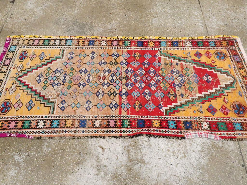 Wool Distressed Vintage Persian Malayer Rug For Sale