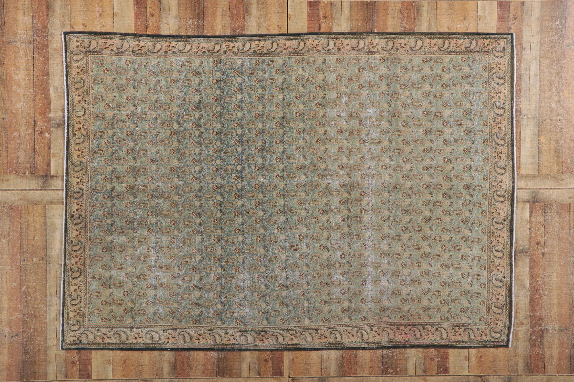 Persischer Qum-Teppich im Vintage-Stil im Used-Look im Angebot 1