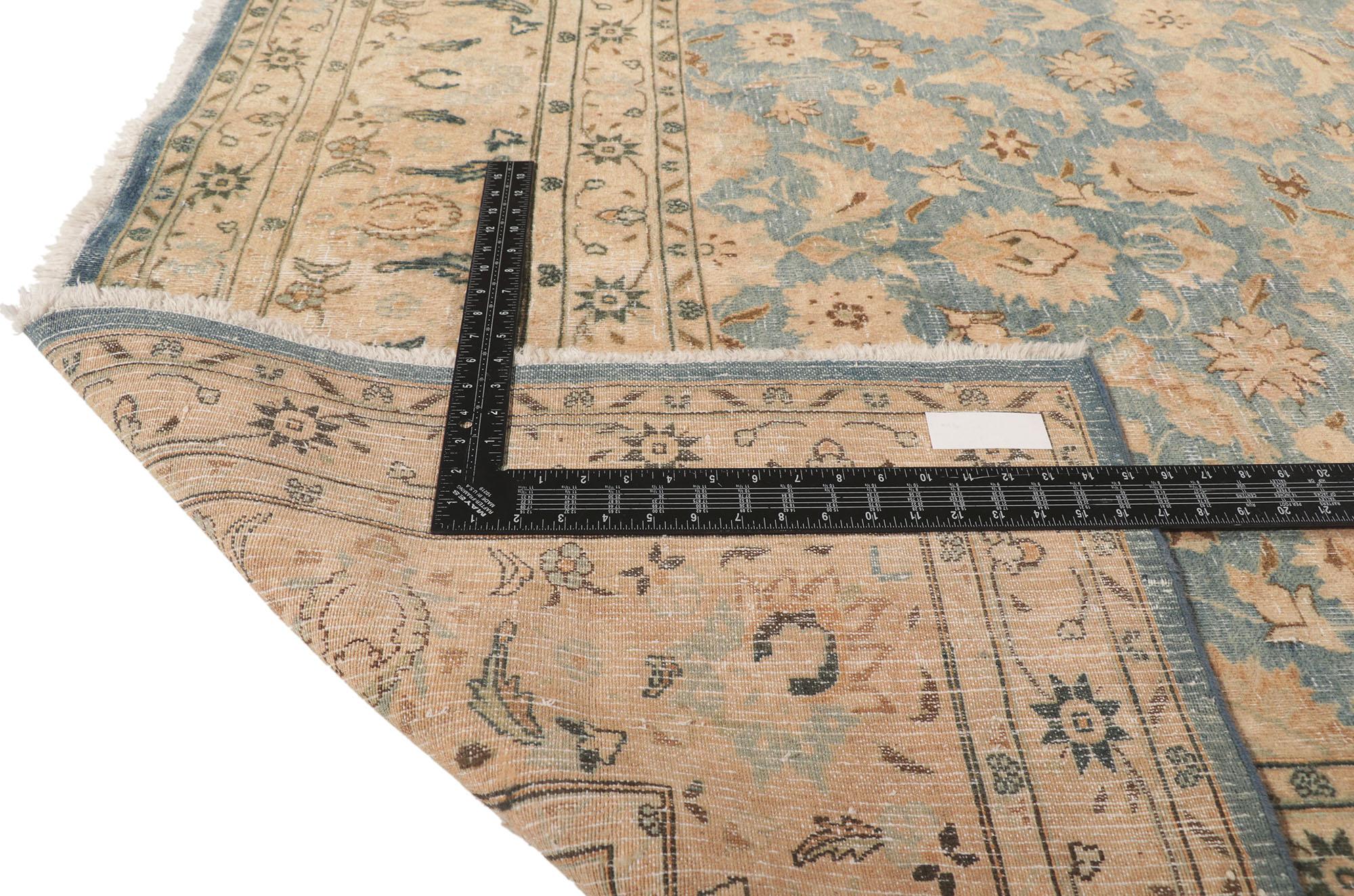 Distressed Vintage Persian Rug In Distressed Condition For Sale In Dallas, TX