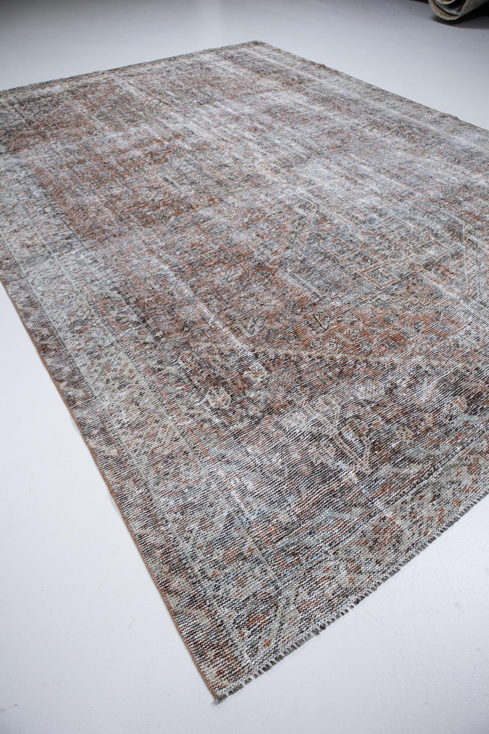 Distressed Vintage Persian Shiraz Rug For Sale 2