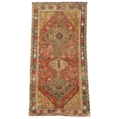 Distressed Vintage Persian Shiraz Rug with Northwestern Tribal Style