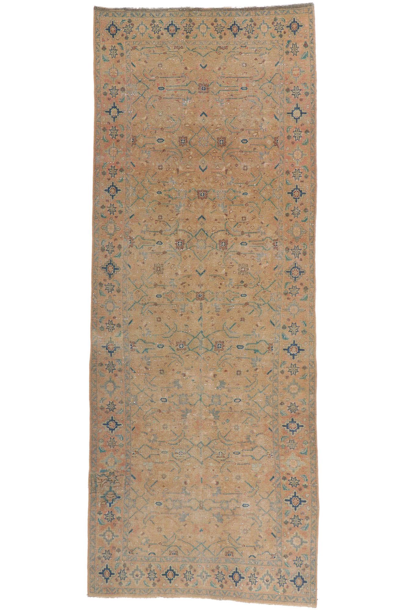 Distressed Vintage Persian Tabriz Rug, Nostalgic Charm Meets Relaxed Refinement For Sale 6