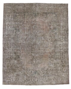 Persischer Täbris-Teppich im Vintage-Stil mit rustikalem Bauernhaus-Chippendale-Stil, im Used-Stil