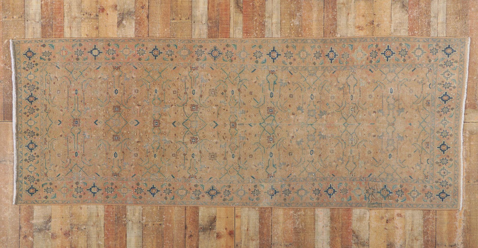 Distressed Vintage Persian Tabriz Rug, Nostalgic Charm Meets Relaxed Refinement For Sale 5