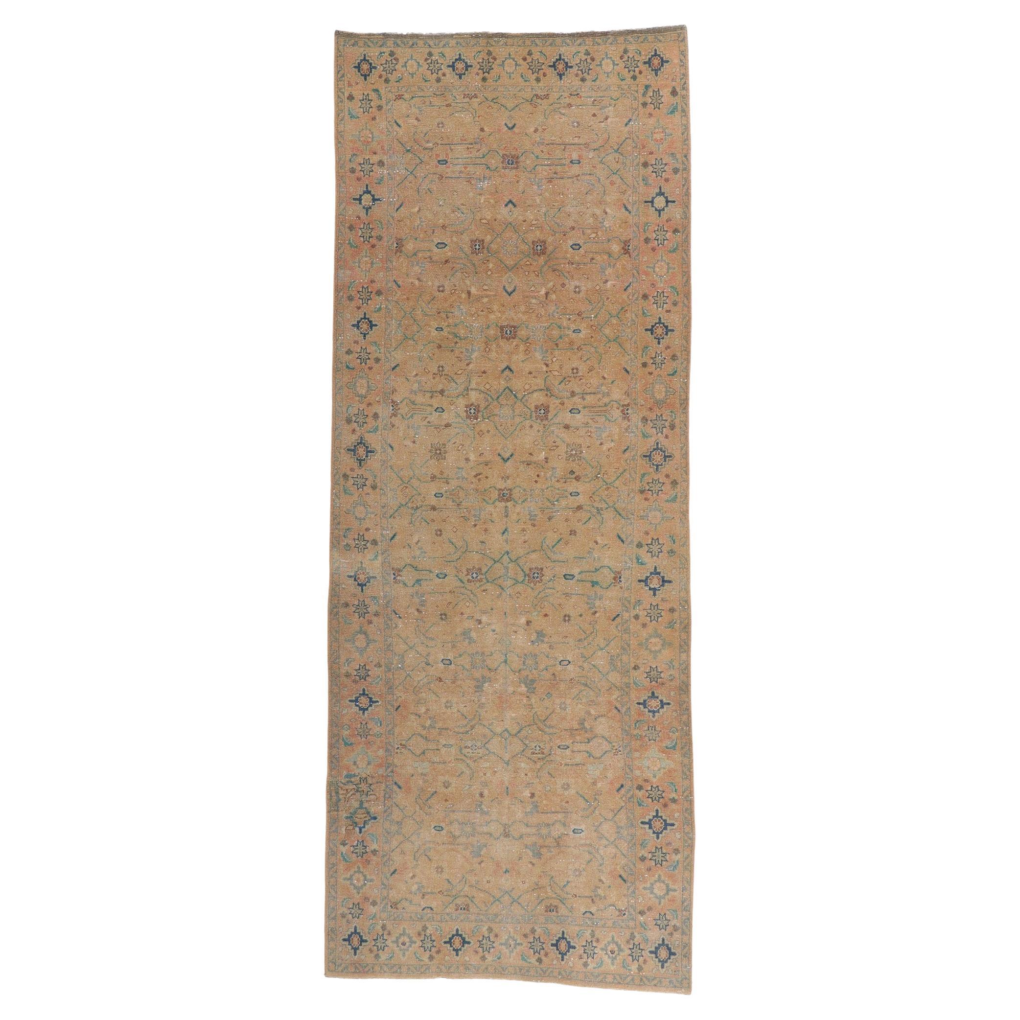 Distressed Vintage Persian Tabriz Rug, Nostalgic Charm Meets Relaxed Refinement For Sale