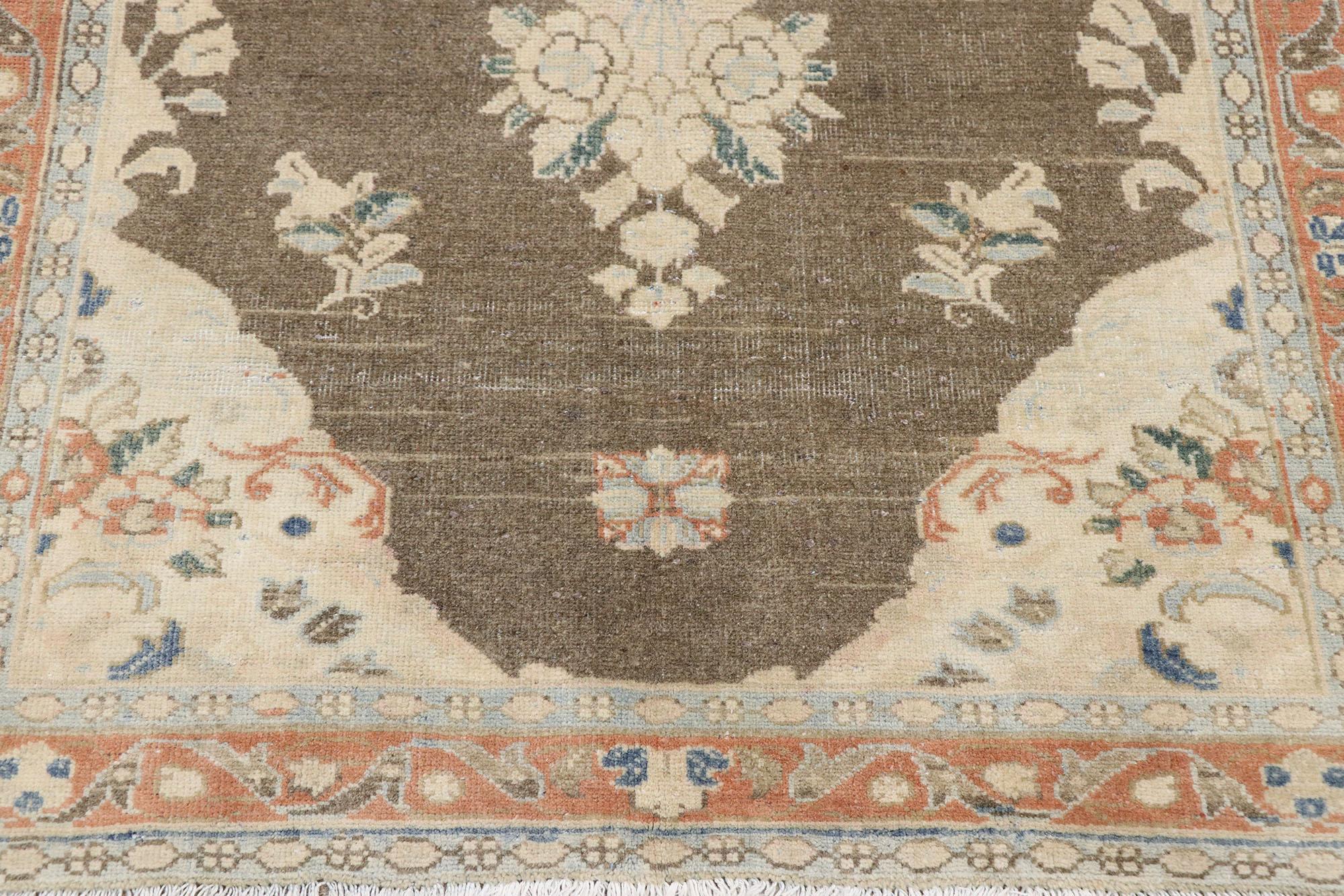 Persischer Viss-Teppich im Vintage-Stil im rustikalen Bauernhausstil, im Used-Stil (Handgeknüpft) im Angebot