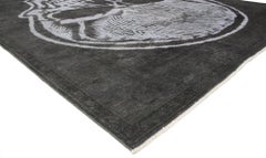 Tappeto con teschio sovratinto vintage e distorto ispirato ad Alexander McQueen