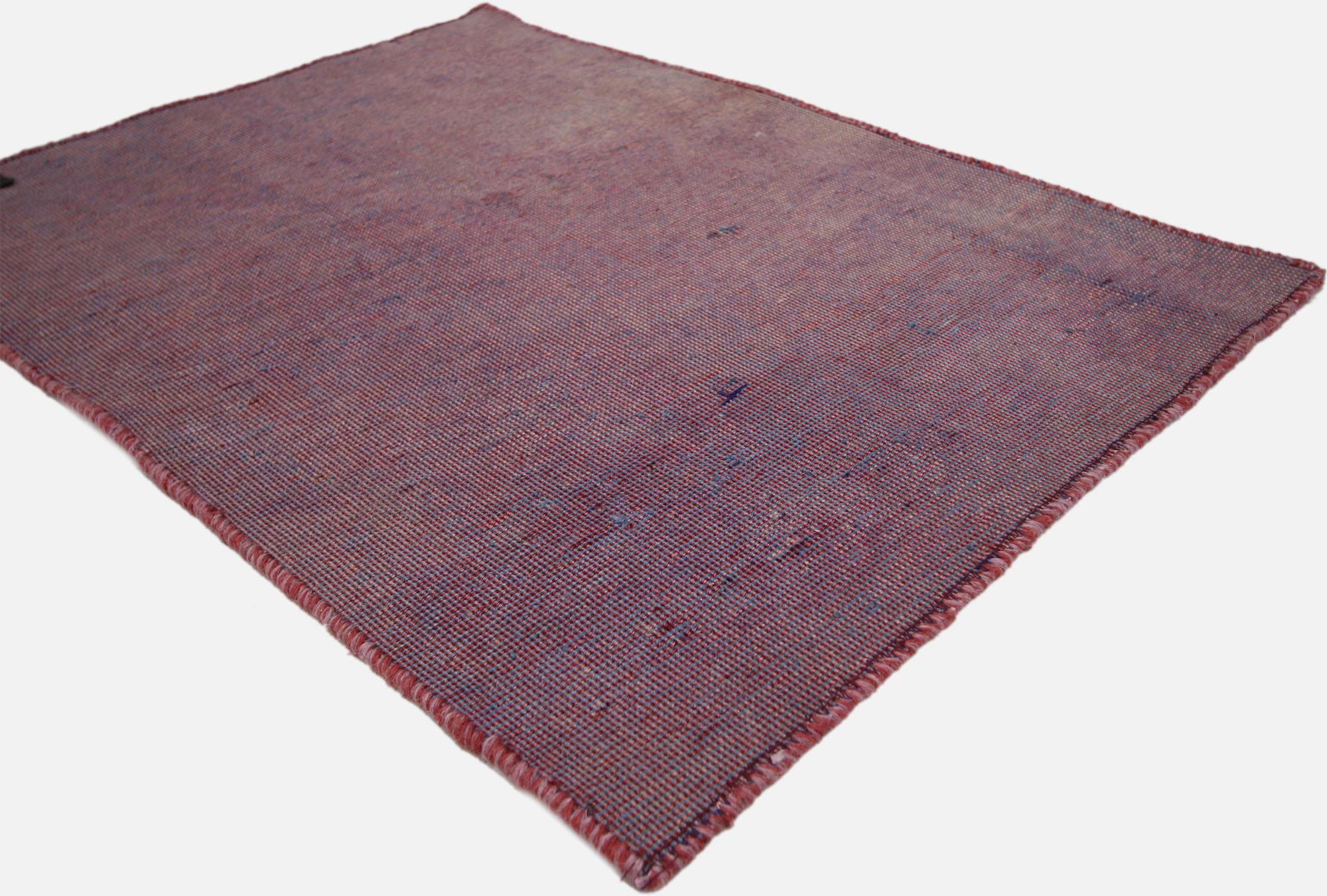 Vintage Turkish Overdyed Rug with Modern Industrial Luxe Style In Distressed Condition For Sale In Dallas, TX