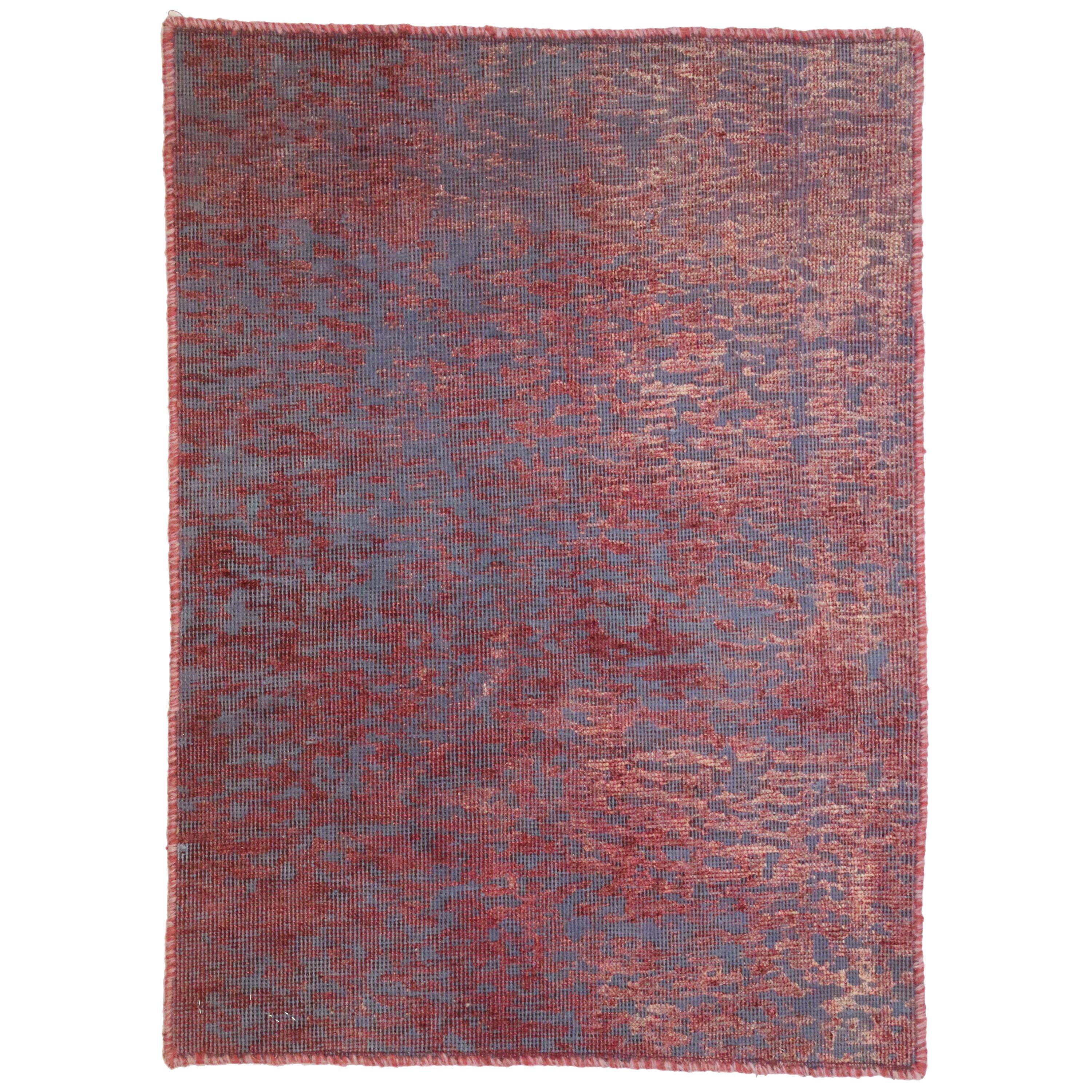 Vintage Turkish Overdyed Rug with Modern Industrial Luxe Style For Sale