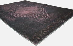 Vintage Turkish Overdyed Rug, Modern Industrial Luxe Meets Dark & Moody