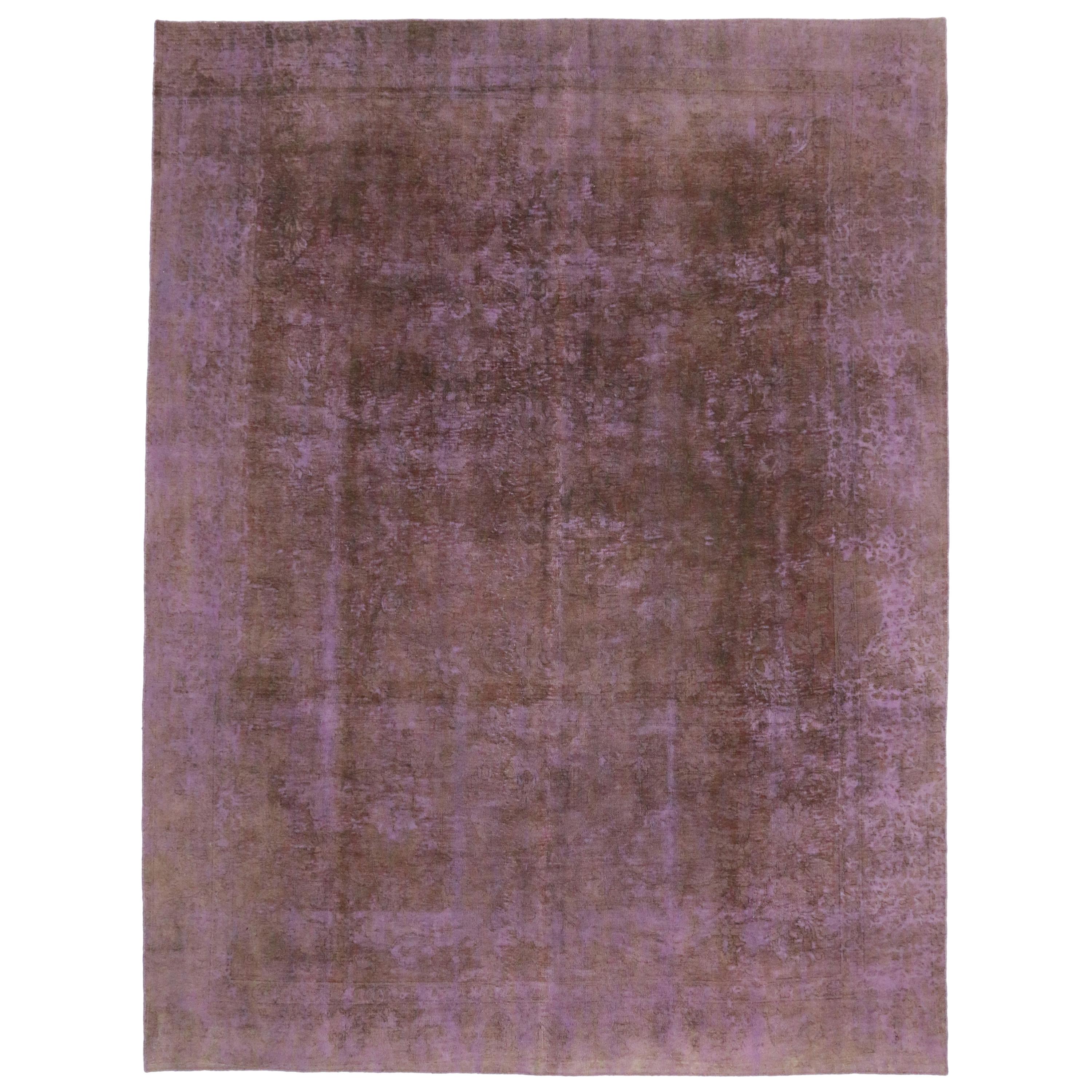 Distressed Vintage Turkish Area Rug with Modern Industrial Rustic Luxe