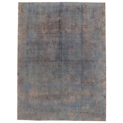 Distressed Vintage Turkish Area Rug with Modern Industrial Luxe Style