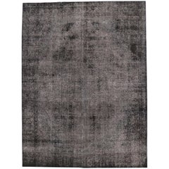 Distressed Vintage Turkish Overdyed Rug with Modern Industrial Urban Luxe Style