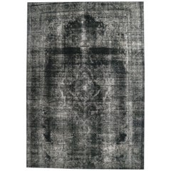 Distressed Vintage Turkish Overdyed Rug with Modern Industrial Urban Luxe Style