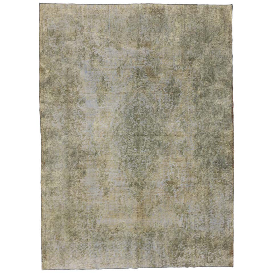 Distressed Vintage Turkish Rug with Rustic Industrial Luxe Style For ...
