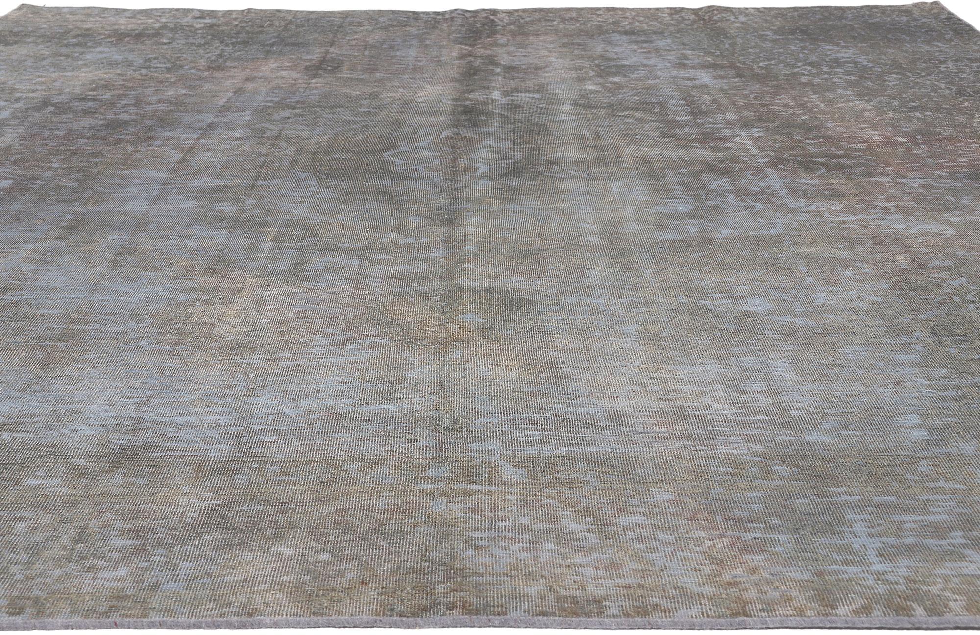 Hand-Knotted Vintage Turkish Overdyed Rug, Luxe Utilitarian Appeal Meets Modern Industrial For Sale