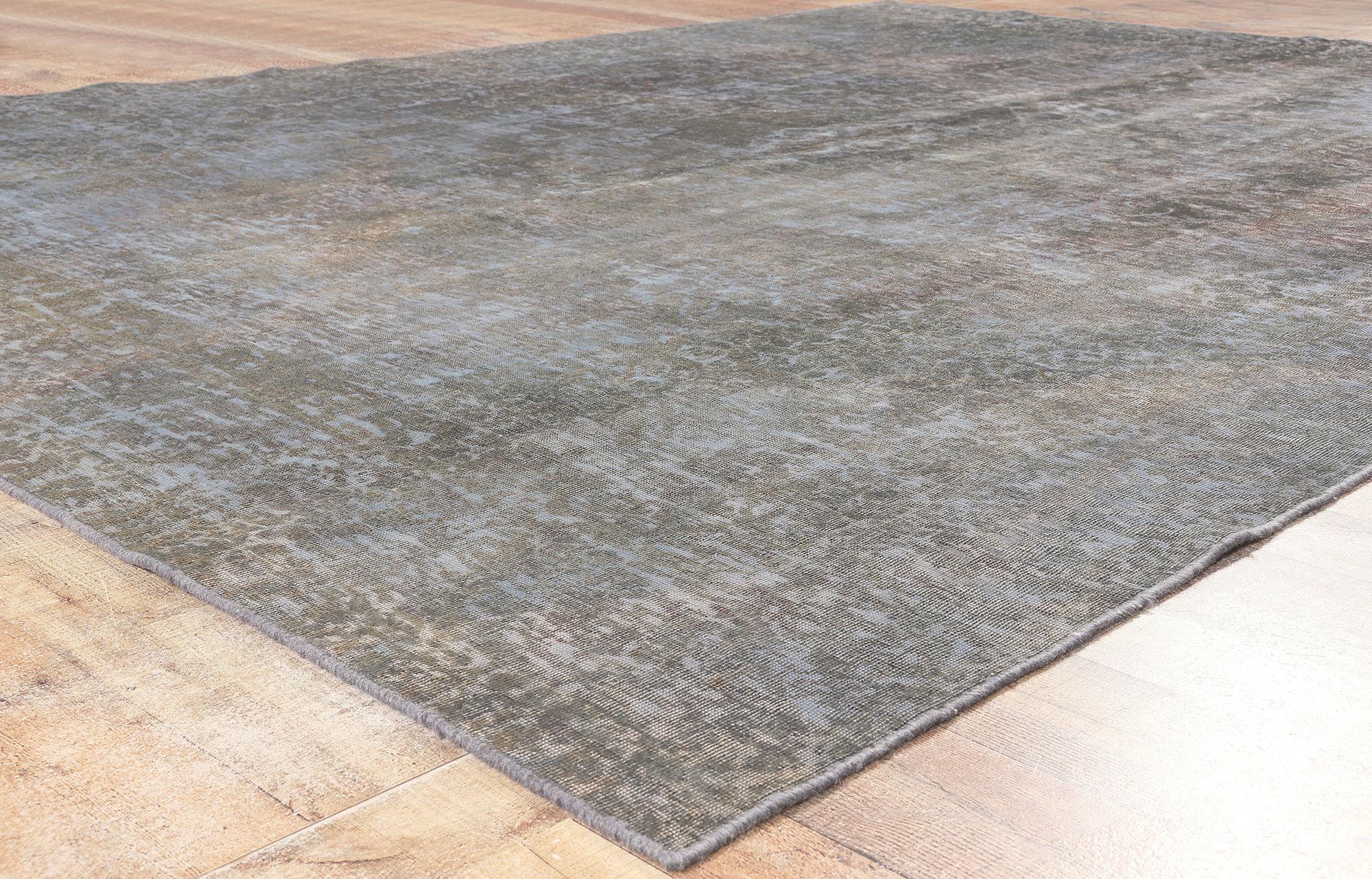 Vintage Turkish Overdyed Rug, Luxe Utilitarian Appeal Meets Modern Industrial For Sale 1