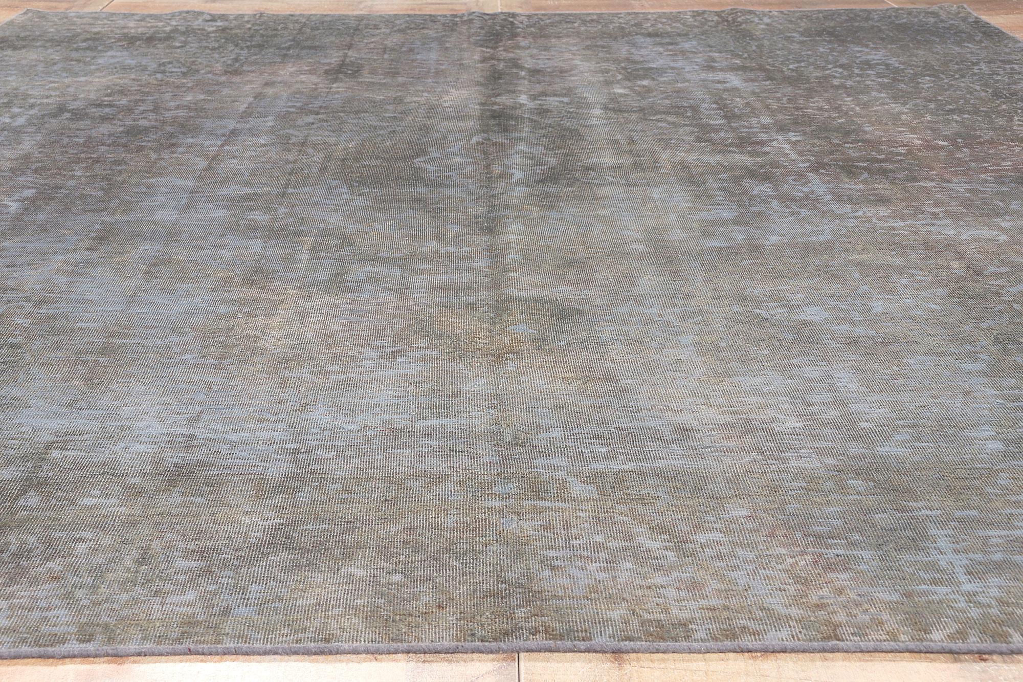Vintage Turkish Overdyed Rug, Luxe Utilitarian Appeal Meets Modern Industrial For Sale 2