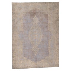 Vintage Turkish Overdyed Rug, French Industrial Meets Luxe Utilitarian Style