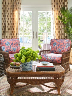 Distressed Vintage Turkish Kilim Rug with Southern Living British Colonial Style