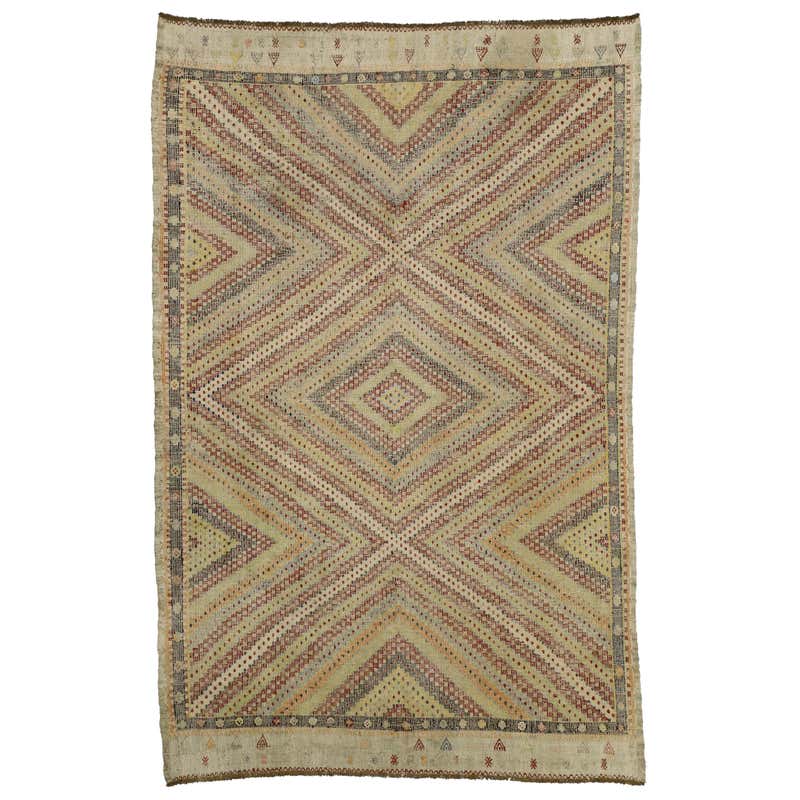 Distressed Antique Turkish Rug with British Colonial Style For Sale at ...