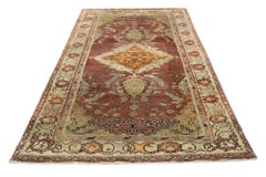 Distressed Vintage Turkish Oushak Accent Rug, Entry or Foyer Rug