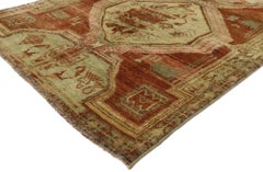 Distressed Vintage Turkish Oushak Accent Rug with Modern Rustic Style