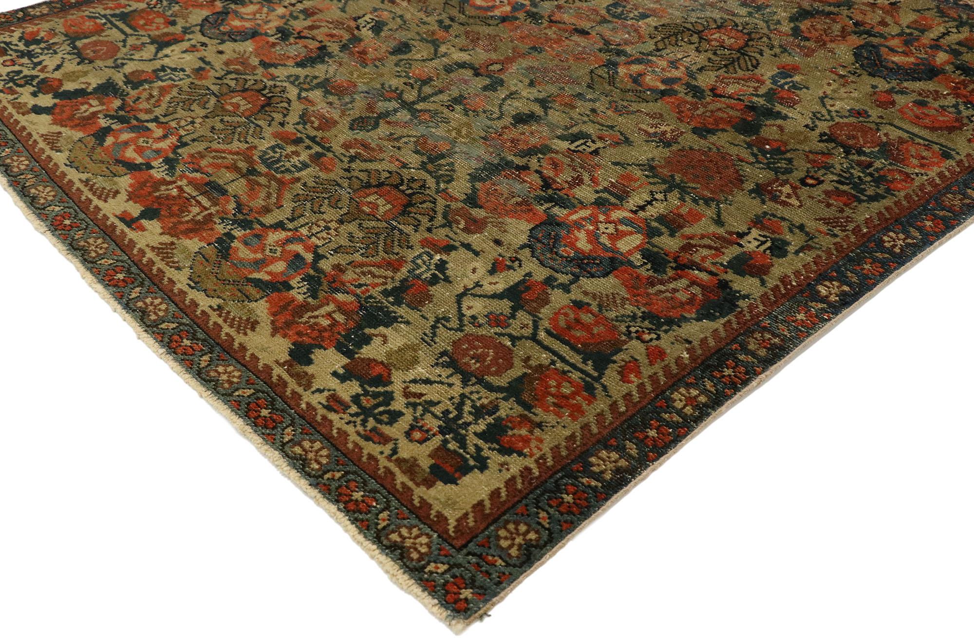 Distressed Vintage Turkish Oushak Rug 3