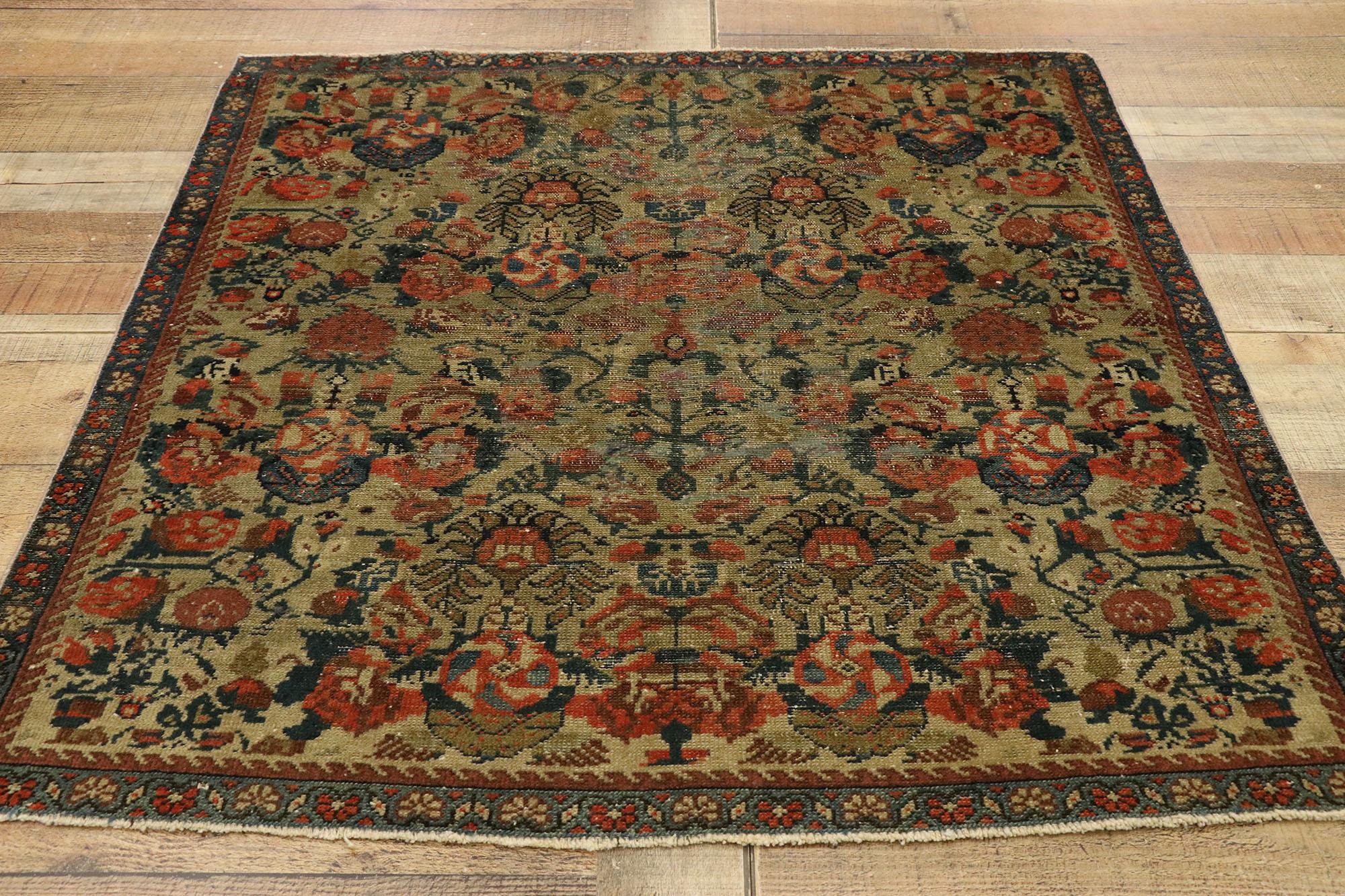 20th Century Distressed Vintage Turkish Oushak Rug