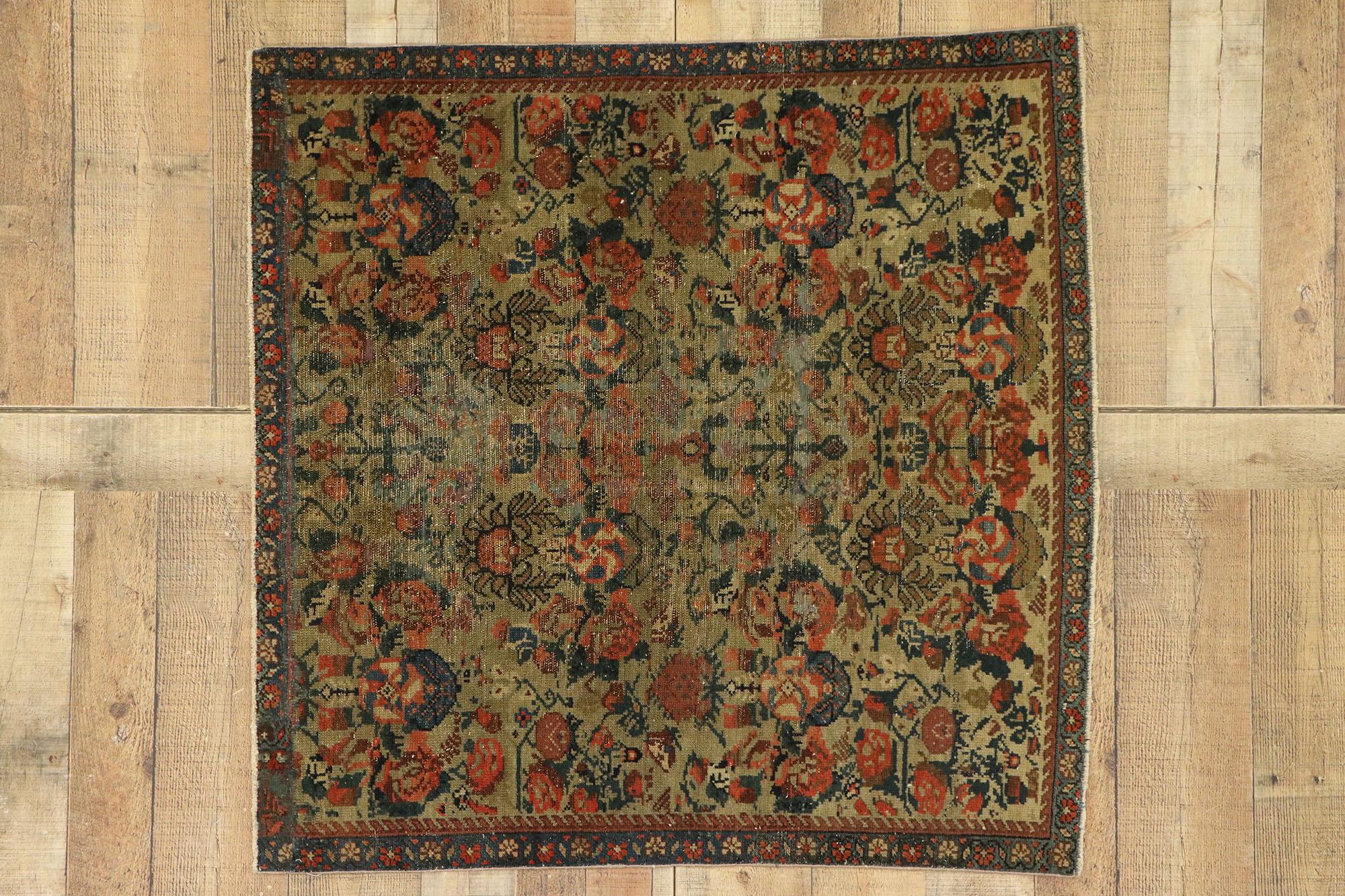 Distressed Vintage Turkish Oushak Rug 1