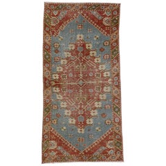 Distressed Vintage Turkish Oushak Rug with Artisan Style, Entry or Foyer Rug Distressed Vintage Turkish Oushak Rug with Artisan Style, Entry or Foyer Rug