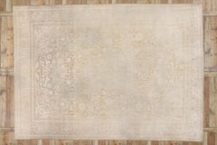 Distressed Vintage Turkish Oushak Rug with Cotswold Cottage Style