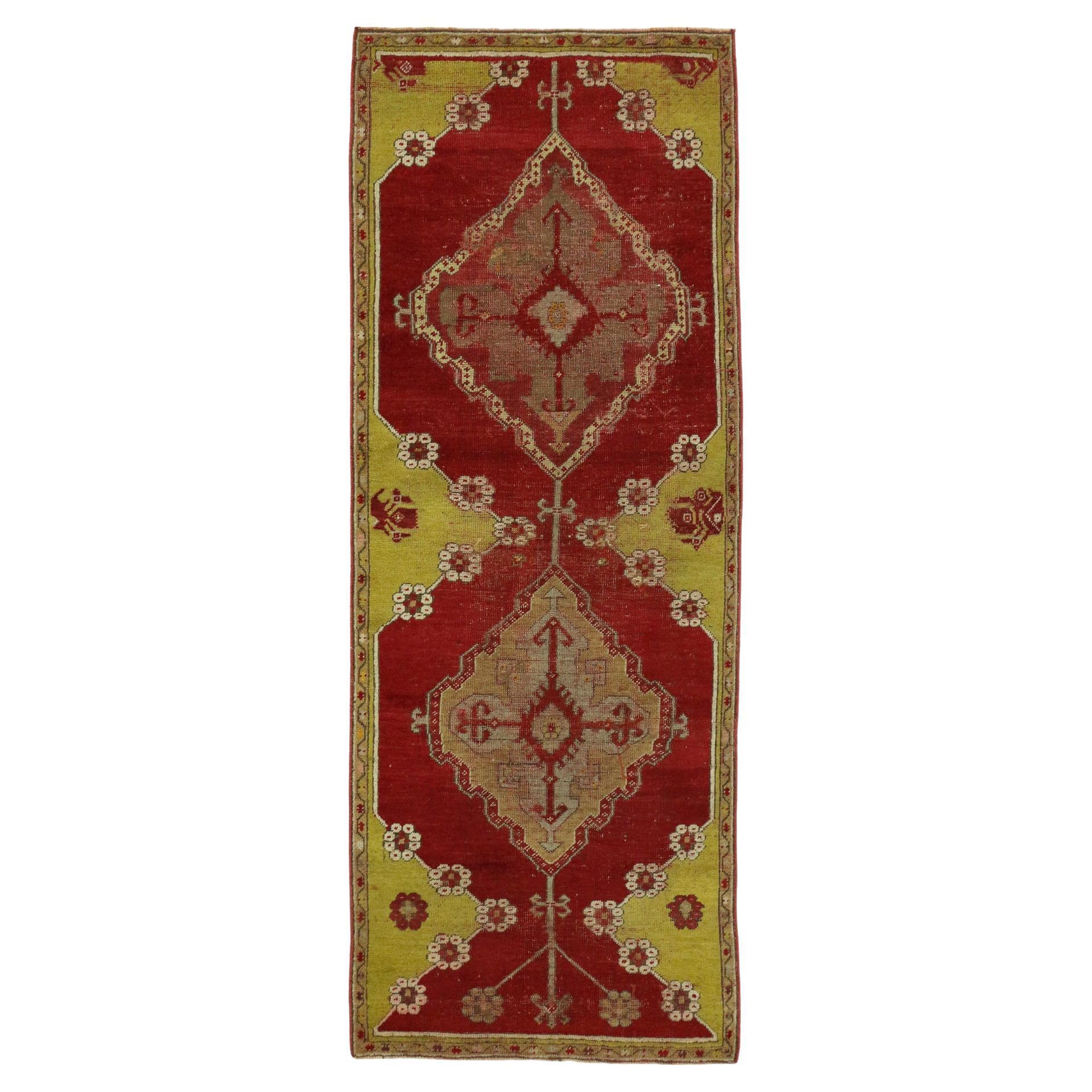 Tapis turc Oushak des années 1940 au style moderne