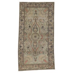 The Verdant Reverie: A Vintage Turkish Oushak Masterpiece of Poetic Naturalism