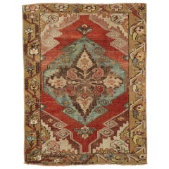 Distressed Vintage Turkish Oushak Rug with Modern Rustic Style