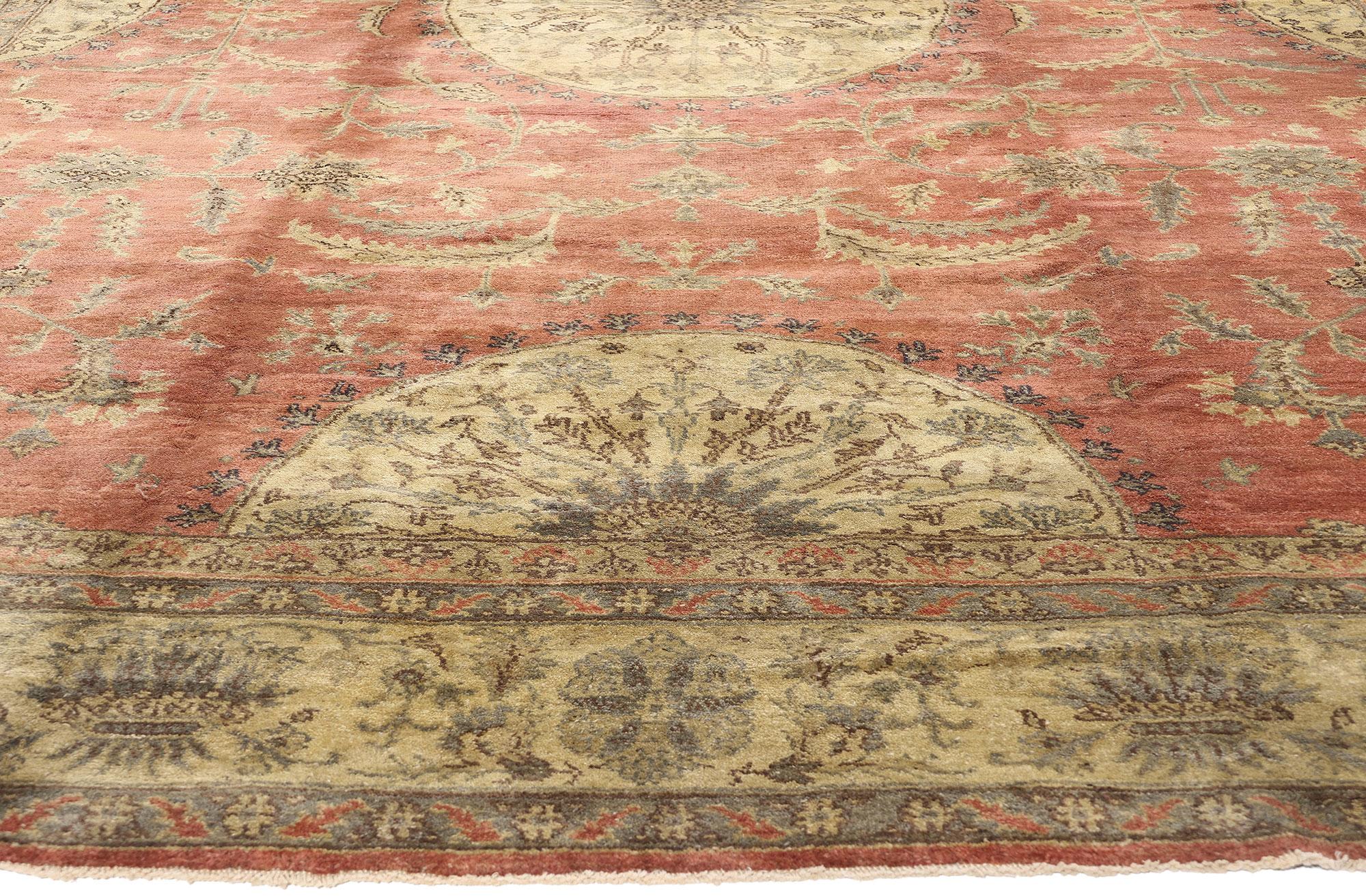 Alfombra turca Oushak de 1960 de estilo tradicional Anudado a mano en venta