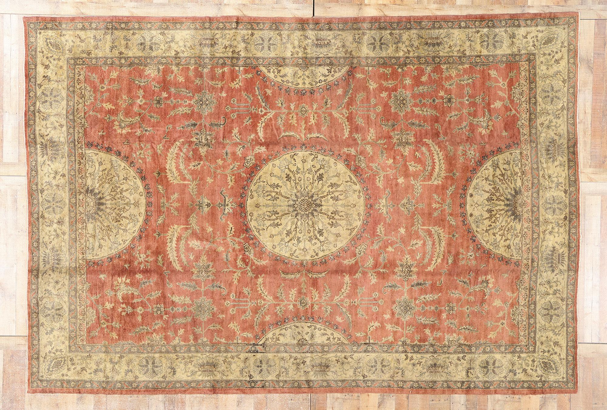 Alfombra turca Oushak de 1960 de estilo tradicional siglo XX en venta