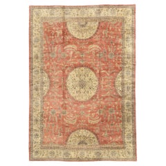 1960's Turkish Oushak Carpet with Traditional Style