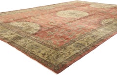 1960's Turkish Oushak Carpet with Traditional Style