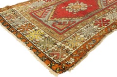 Distressed Vintage Turkish Oushak Rug with Rustic Northwestern Style