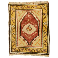Distressed Vintage Turkish Oushak Rug with Rustic Pacific Northwest Style