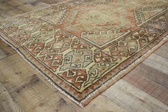 Distressed Vintage Turkish Oushak Runner, Hallway Runner