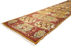 Distressed Vintage Turkish Oushak Runner