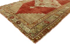 Distressed Vintage Turkish Oushak Runner with English Manor House Tudor Style